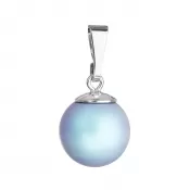 Strieborný prívesok s guľatou svetlo modrou matnou Swarovski perlou 34150.3