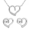 Súprava šperkov so zirkónovými náušnicami a bielym srdiečkovým náhrdelníkom 19009.1