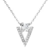Strieborný náhrdelník so zirkónom biely trojuholník 12007.1