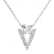Strieborný náhrdelník so zirkónom biely trojuholník 12007.1
