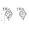 Strieborné náušnice pecka so zirkónom biely kosoštvorec 11058.1