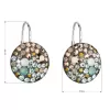 Strieborné náušnice visiace s kryštálmi Swarovski mix farieb okrúhle 31176.4 chameleón