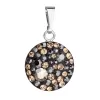 Strieborný prívesok s kryštálmi Swarovski mix farieb okrúhly 34225.4 colorado