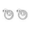 Strieborné náušnice pecka so zirkónom biele okrúhle 11154.1
