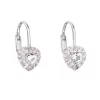 Strieborné detské náušnice visiace so zirkónom ružové srdce 11216.3