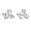Strieborné náušnice pecka so zirkónom biela mašlička 11095.1