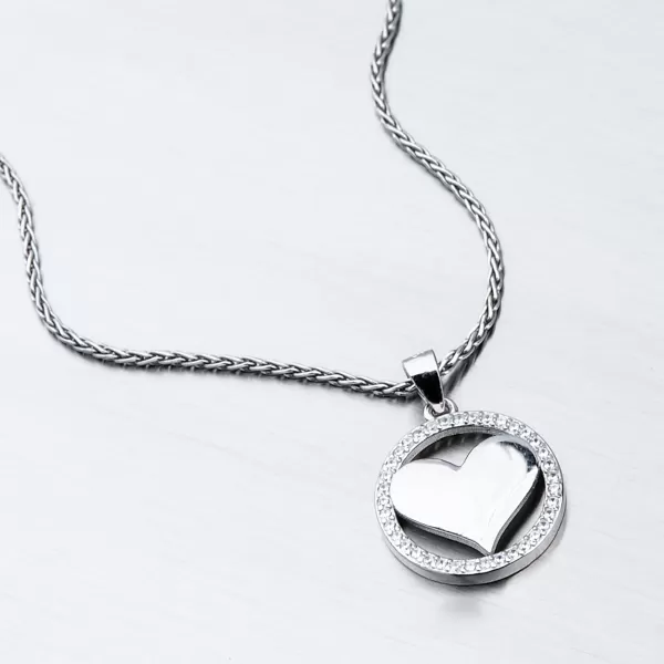 Strieborný prívesok srdca HST-13499