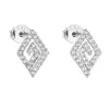 Strieborné náušnice pecka so zirkónom biely kosoštvorec 11058.1