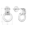 Strieborné visiace náušnice so zirkónom v bielej farbe 11257.1