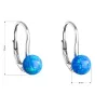 Strieborné visiace náušnice so syntetickým opálom modré okrúhle 11242.3