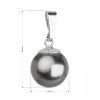 Strieborný prívesok so šedou Swarovski guľatou perlou 34150.3
