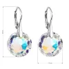 Strieborné visiace náušnice s kryštálmi Swarovski a okrúhlym efektom 31296.2