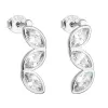 Strieborné náušnice pecka so zirkónom v bielej farbe 11084.1