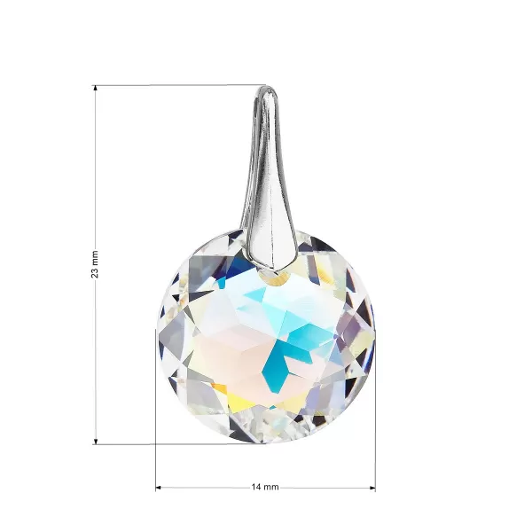 Strieborný prívesok s kryštálmi Swarovski ab efekt okrúhly 34253.2