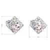 Strieborné náušnice pecka s kryštálmi Swarovski ab efekt kosoštvorec 31169.2