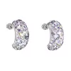Strieborné náušnice visiace s kryštálmi Swarovski fialový polkruh 31164.3