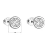 Strieborné náušnice pecka so zirkónom biele okrúhle 11078.1