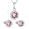 Sada šperkov s kryštálmi Swarovski náušnice, retiazka a prívesok ružové okrúhle 39352.3 light rose