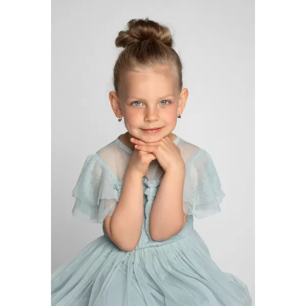 Strieborné visiace náušnice so Swarovski kryštálmi srdiečka 31299.3 modré