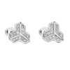 Strieborné náušnice pecka so zirkónom v bielej farbe 11085.1