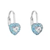 Strieborné detské náušnice visiace so zirkónom modré srdce 11216.3