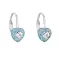 Strieborné detské náušnice visiace so zirkónom modré srdce 11216.3