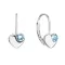 Strieborné visiace náušnice so Swarovski kryštálmi srdiečka 31299.3 modré