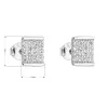 Strieborné náušnice pecka so zirkónom biely obdĺžnik 11129.1