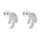 Strieborné náušnice so zirkónom biely polkruh 11146.1