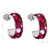 Strieborné náušnice kruhy s kryštálmi Swarovski červený polkruh 31118.3 cherry
