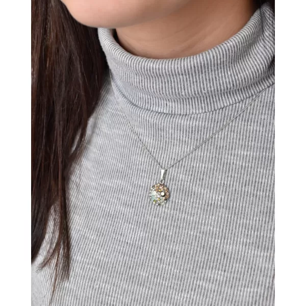 Strieborný prívesok s kryštálmi Swarovski mix farieb okrúhly 34225.4 chameleón