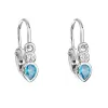 Strieborné detské náušnice visiace so zirkónom v modrej farbe 11197.3