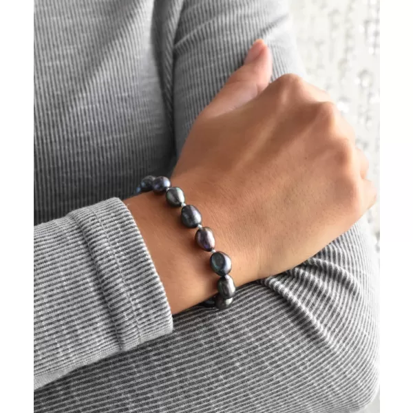 Perlový náramok z pravých riečnych perál modrý 23011.3 peacock