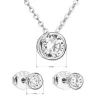 Súprava šperkov s bielymi zirkónovými náušnicami a náhrdelníkom 19007.1