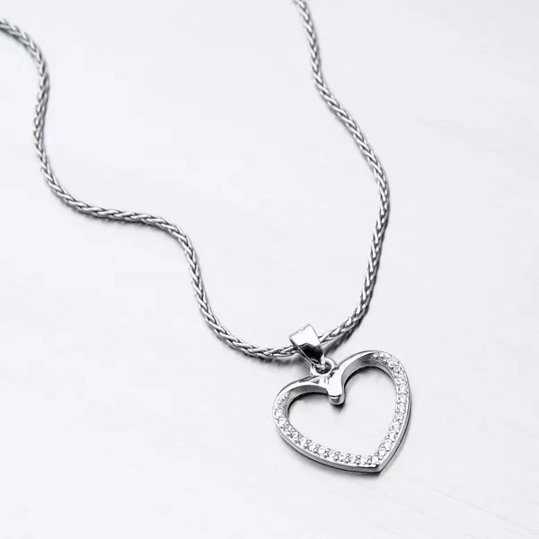 Strieborný prívesok srdca HST-13205