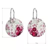 Strieborné náušnice visiace s kryštálmi Swarovski mix farieb okrúhle 31176.3 sweet love