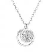 Strieborný náhrdelník so zirkónom biely okrúhly 12011.1