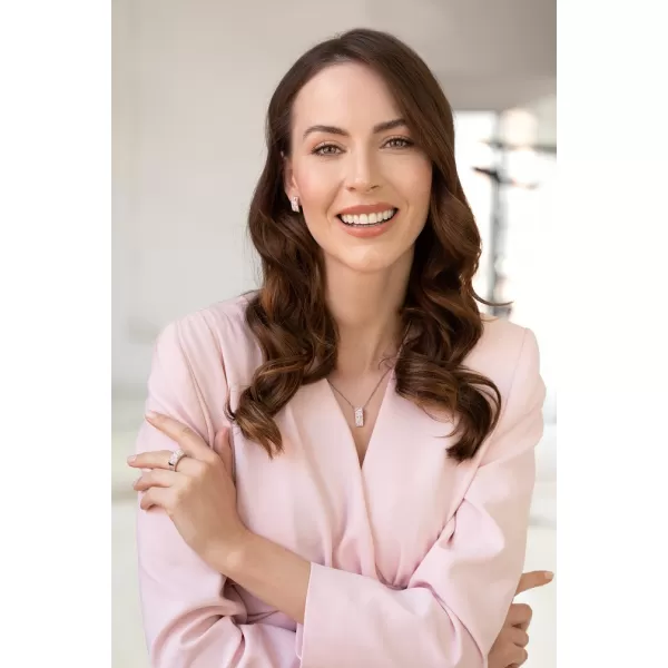 Strieborný náhrdelník so Swarovski kryštálmi ružový obdĺžnik 32074.3 magic rose