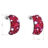 Strieborné náušnice visiace s kryštálmi Swarovski červené polkruh 31164.3 cherry