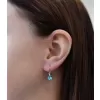 Strieborné náušnice visiace s kryštálmi modrej okrúhle 31112.3 light turquoise