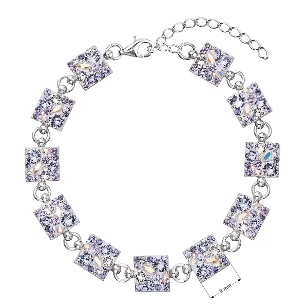 Strieborný náramok so Swarovski kryštálmi fialový 33047.3 violet