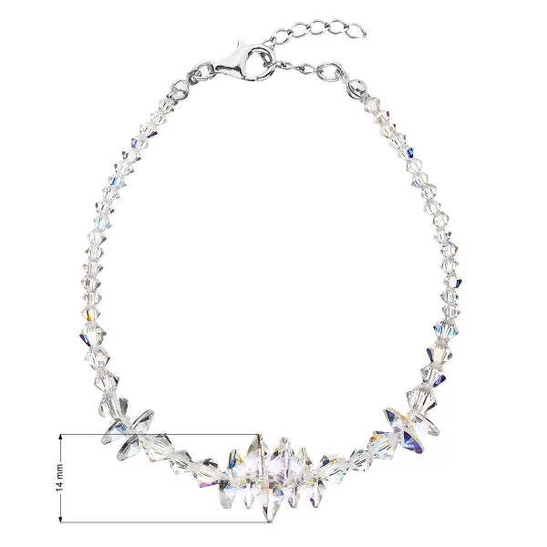 Strieborný náramok so Swarovski kryštálmi AB efekt 33107.2