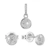 Sada šperkov so zirkónom náušnice a prívesok bielej okrúhle 19028.1