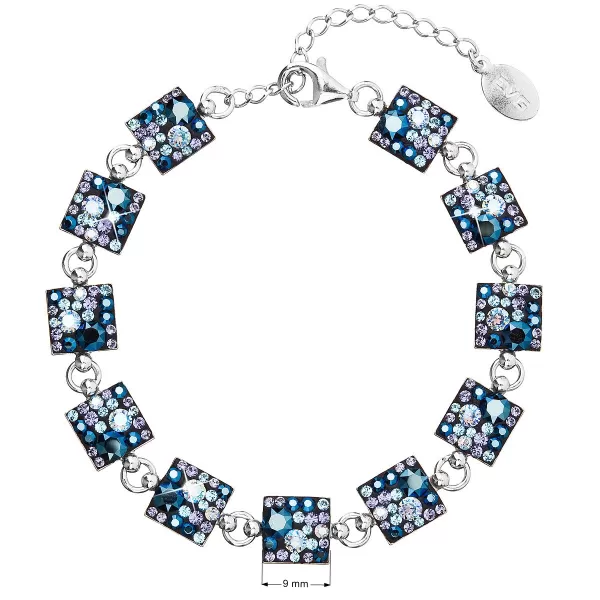 Strieborný náramok so Swarovski kryštálmi modrý 33047.3 blue style
