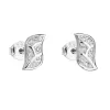 Strieborné náušnice pecka so zirkónom v bielej farbe 11166.1
