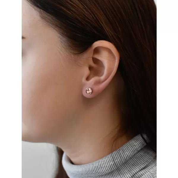 Strieborné náušnice pecka so Swarovski kryštálmi ružové okrúhle 31113.3 light rose