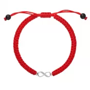 Kabbalah náramok proti uhranutiu strieborné nekonečno 13002.3 červený