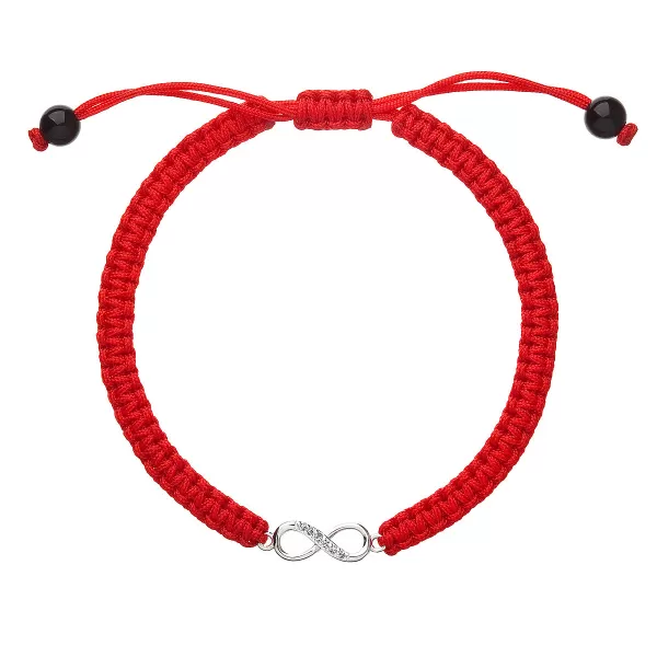 Kabbalah náramok proti uhranutiu strieborné nekonečno 13002.3 červený