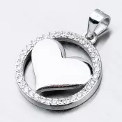 Strieborný prívesok srdca HST-13499