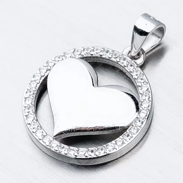 Strieborný prívesok srdca HST-13499